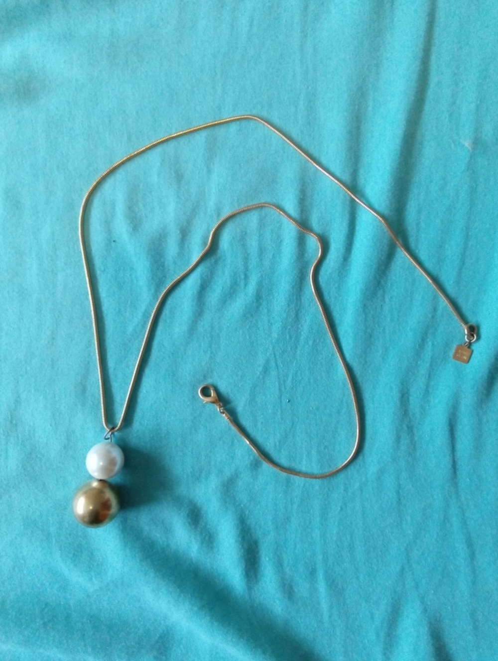 Anne Klein Gold And White Ball Necklace